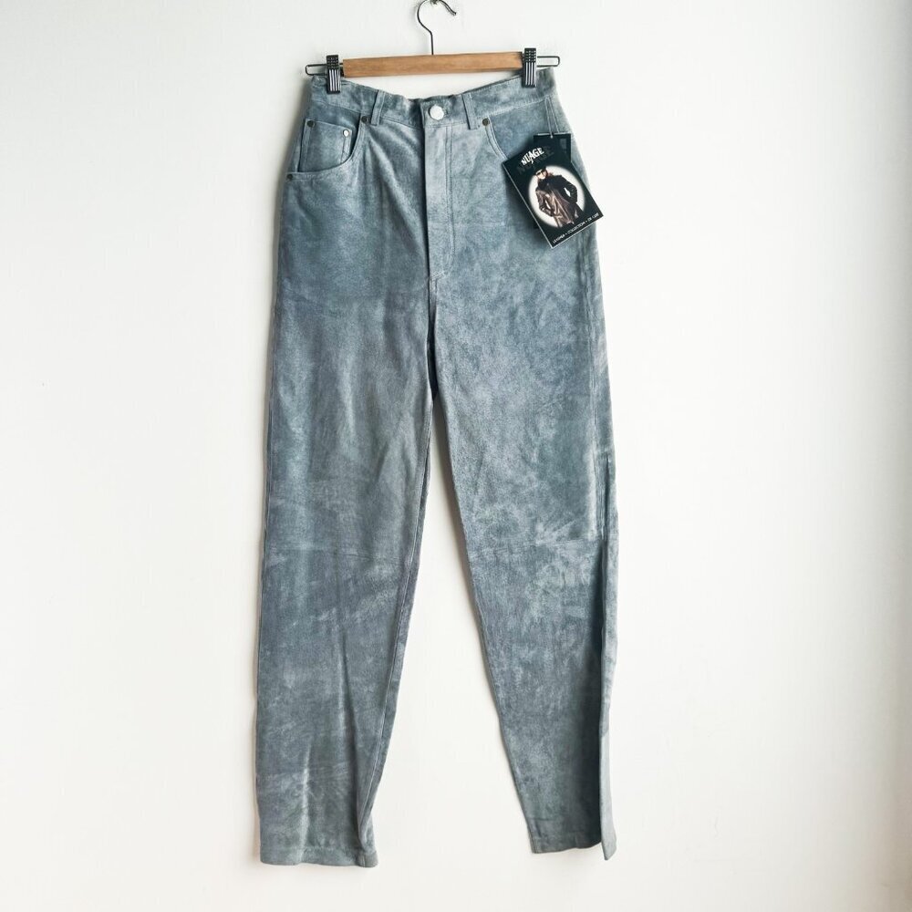 NuAge Blue Suede Straight Leg Pants 12
